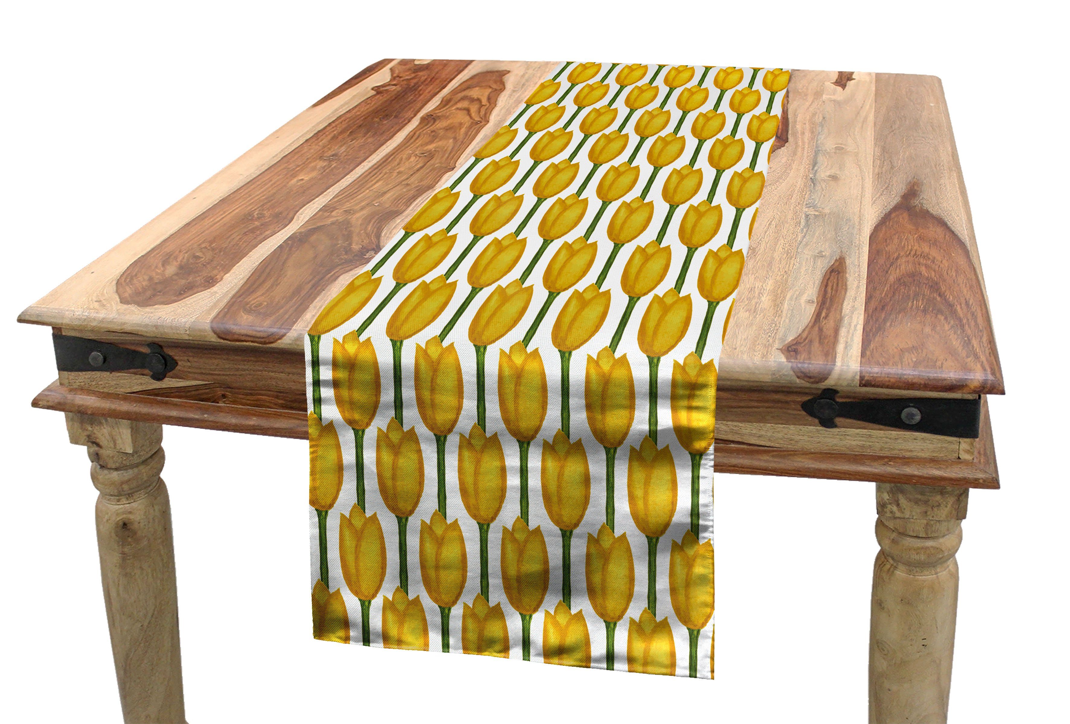 Abakuhaus Tischläufer Esszimmer Küche Rechteckiger Dekorativer Tischläufer, Blumen Aquarell-Effekt Tulpen | Tischläufer