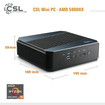 CSL AMD 5900HX / 16GB / 1000 GB M.2 SSD / Windo 11 Home Gaming-PC (AMD 5900HX, AMD Radeon Graphics, 16 GB RAM, 1000 GB SSD)