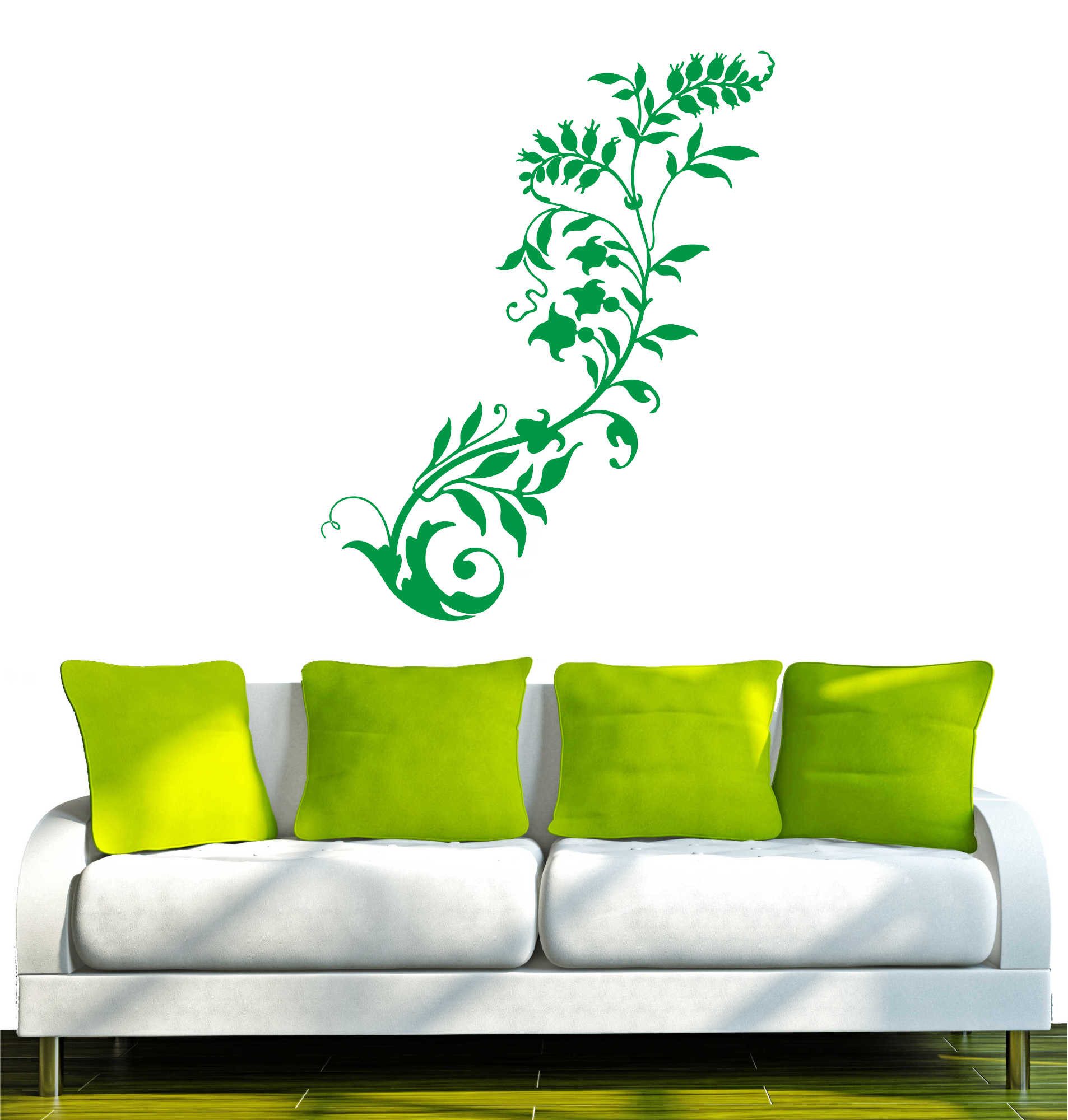 INDIGOS UG Wandtattoo Wandtattoo - Wandaufkleber - w300 Blume Ranke Pflanze