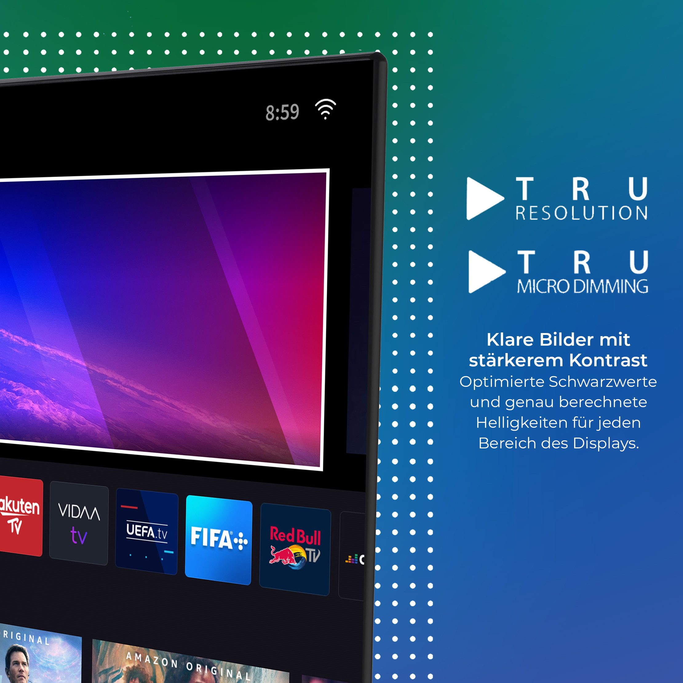 Toshiba 43UV2363DG LCD-LED Fernseher (108 cm/43 Zoll, 4K Ultra HD, VIDAA Smart TV, HDR, Triple-Tuner, Works with Alexa, Netflix, Prime Video, DAZN uvm)