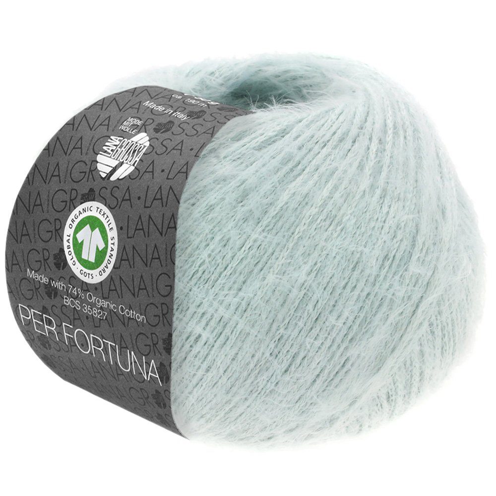 LANA GROSSA PER FORTUNA Flauschiges Kettengarn aus Baumwolle Häkelwolle, 190 m (Weiches Strickgarn für Pullover, Cardigans & Tops, Flauschige Struktur für moderne Strickmode mit Fashion-Charakter), 50 g
