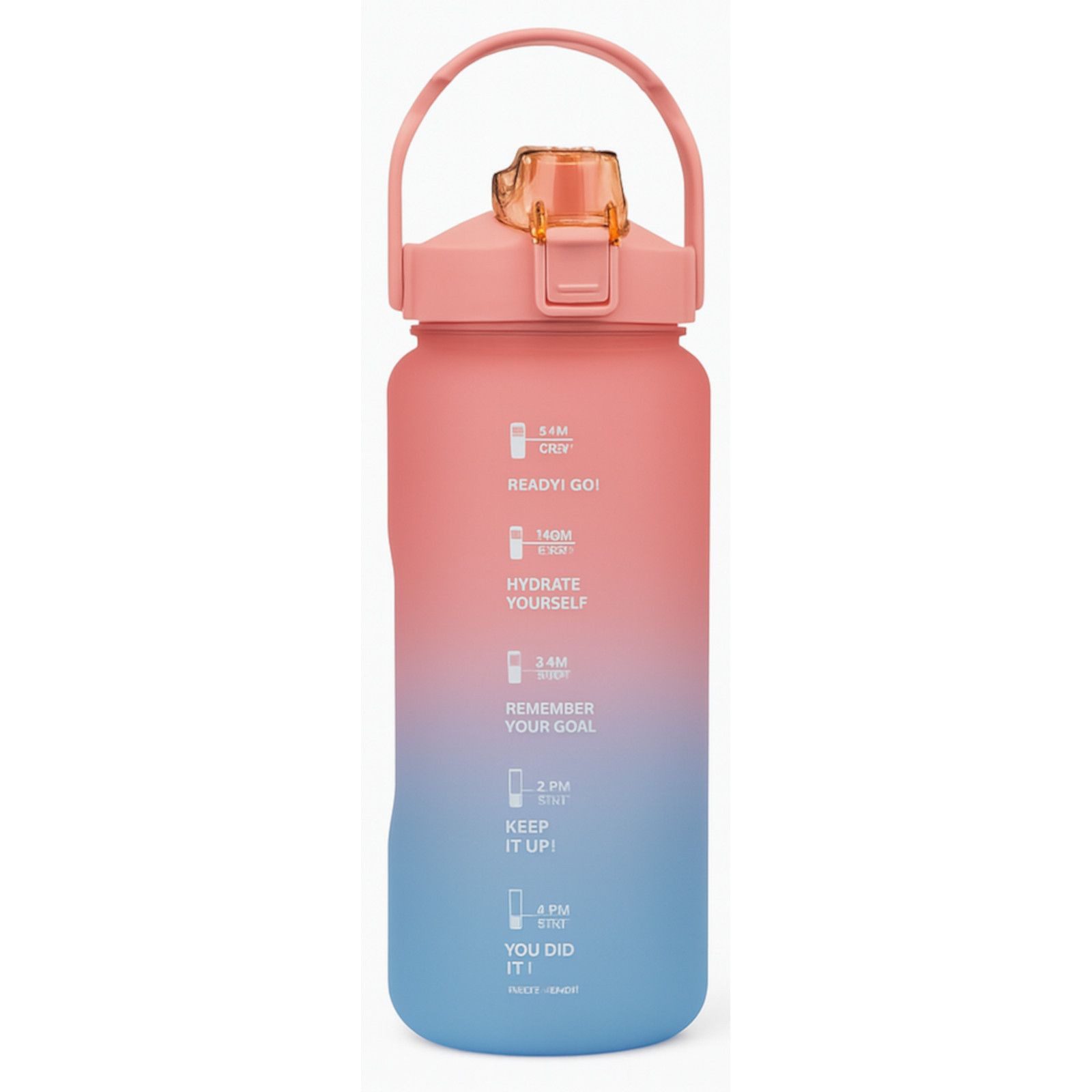 BURI Trinkflasche XXL Trinkflasche 2 Liter Skala Griff auslaufsicher Wasserflasche