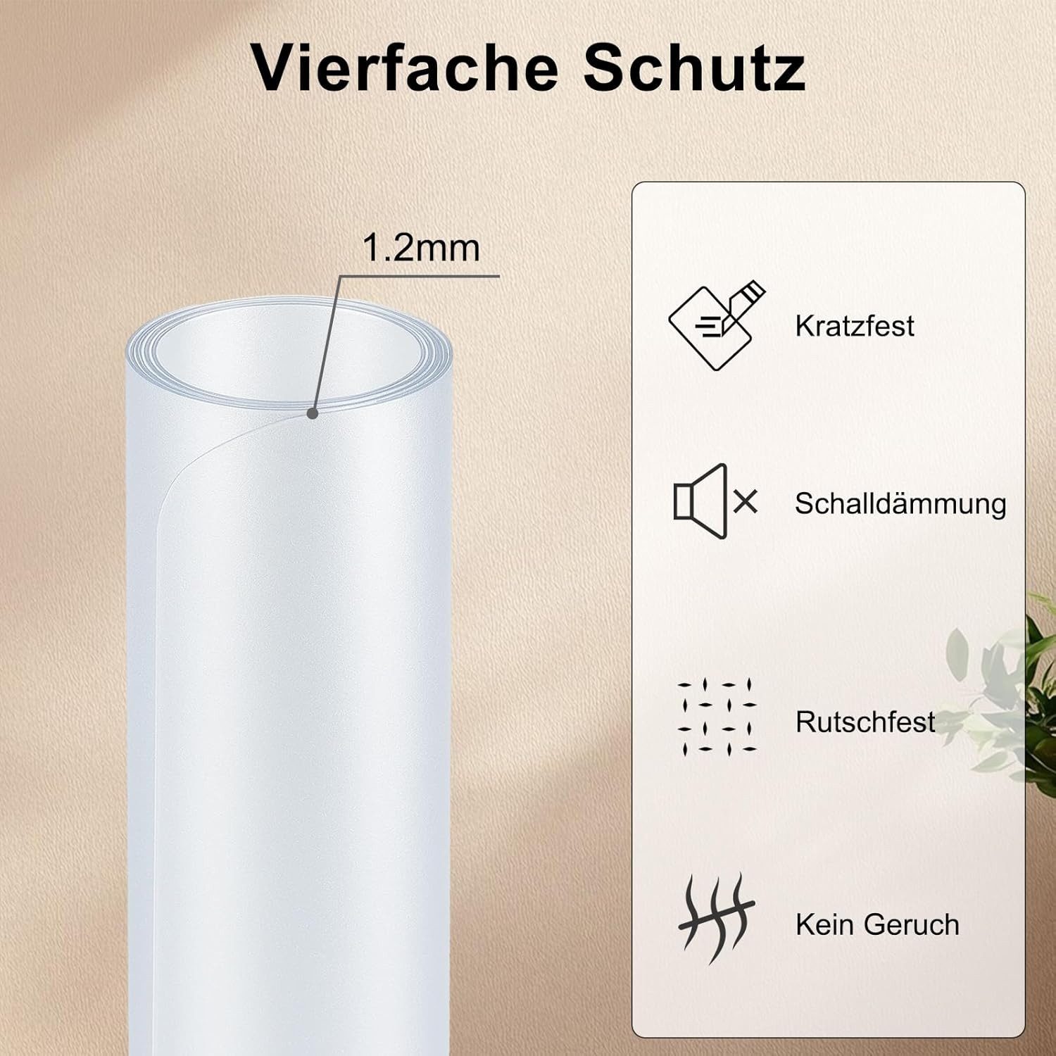 Youyijia Antirutsch Teppichunterlage Bürostuhl Unterlage versch. Größen Bodenschutzmatte