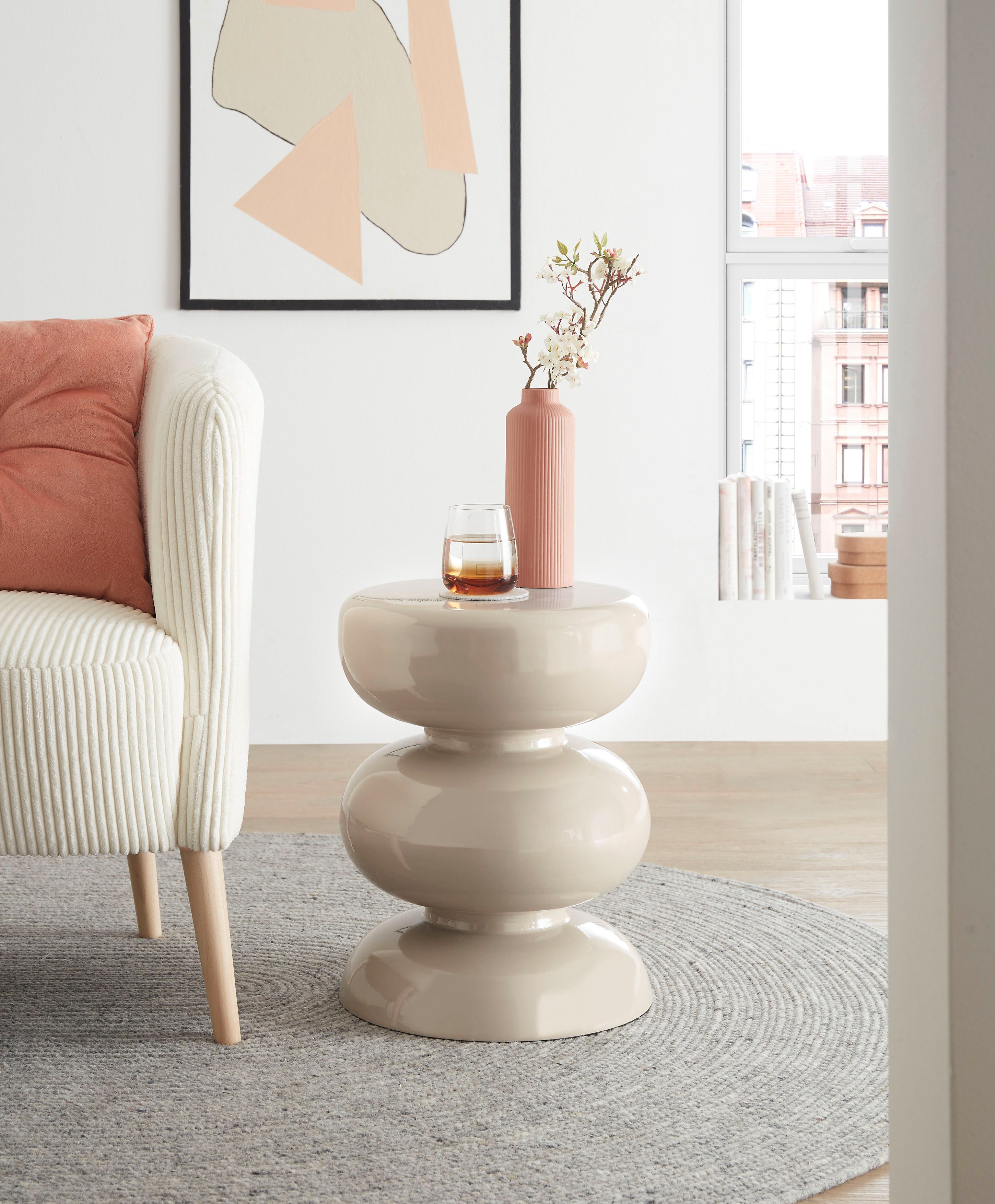 Paroli Beistelltisch, glänzende Pulverbeschichtung