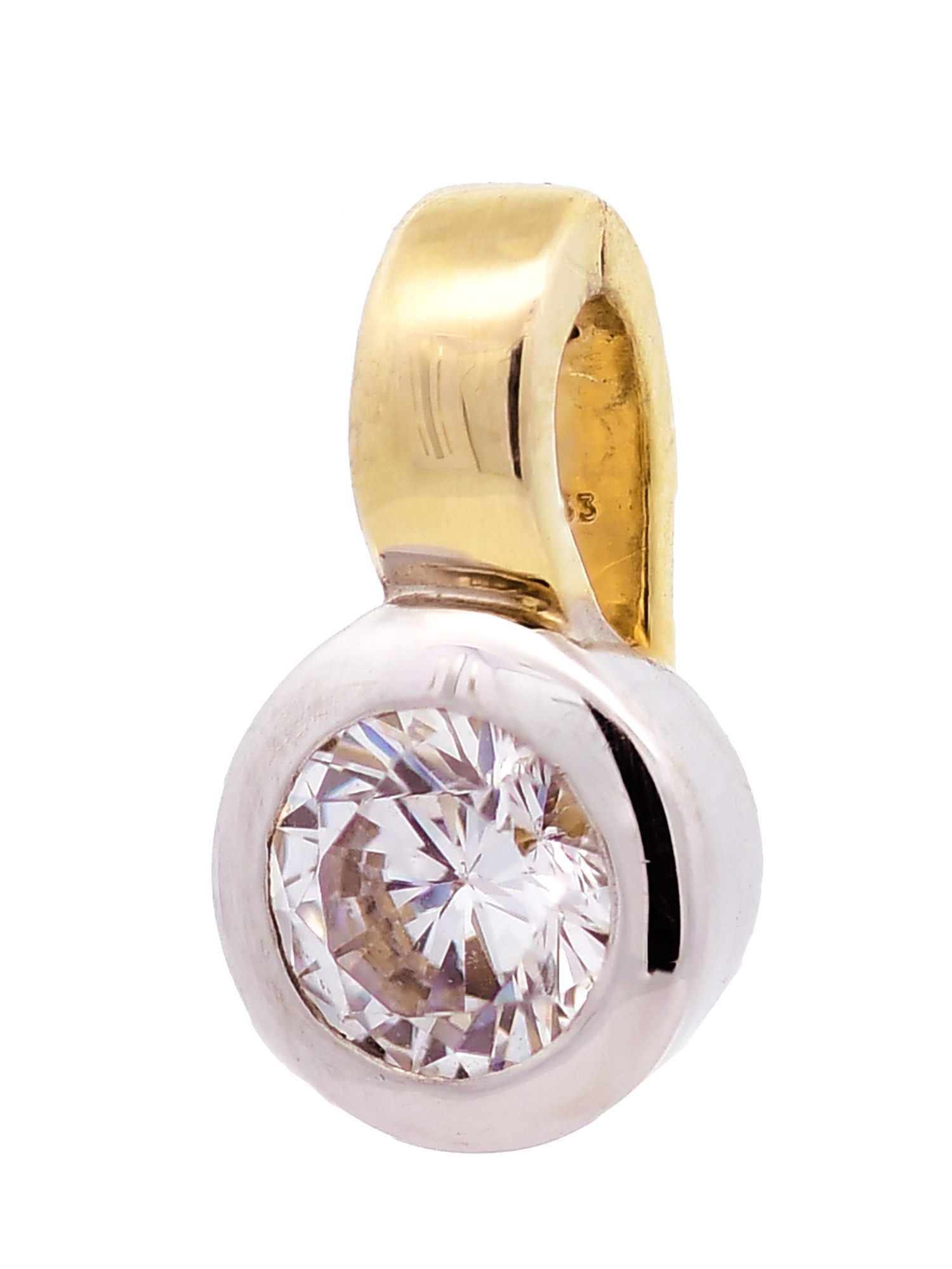 HOPLO Kreuzanhänger Anhänger Zirkonia 333 Gold mit vergoldeter Silberkette 36 cm, Made in Germany