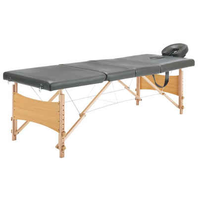 vidaXL Massageliege Massageliege 4-Zonen Holzgestell Anthrazit 186x68 cm