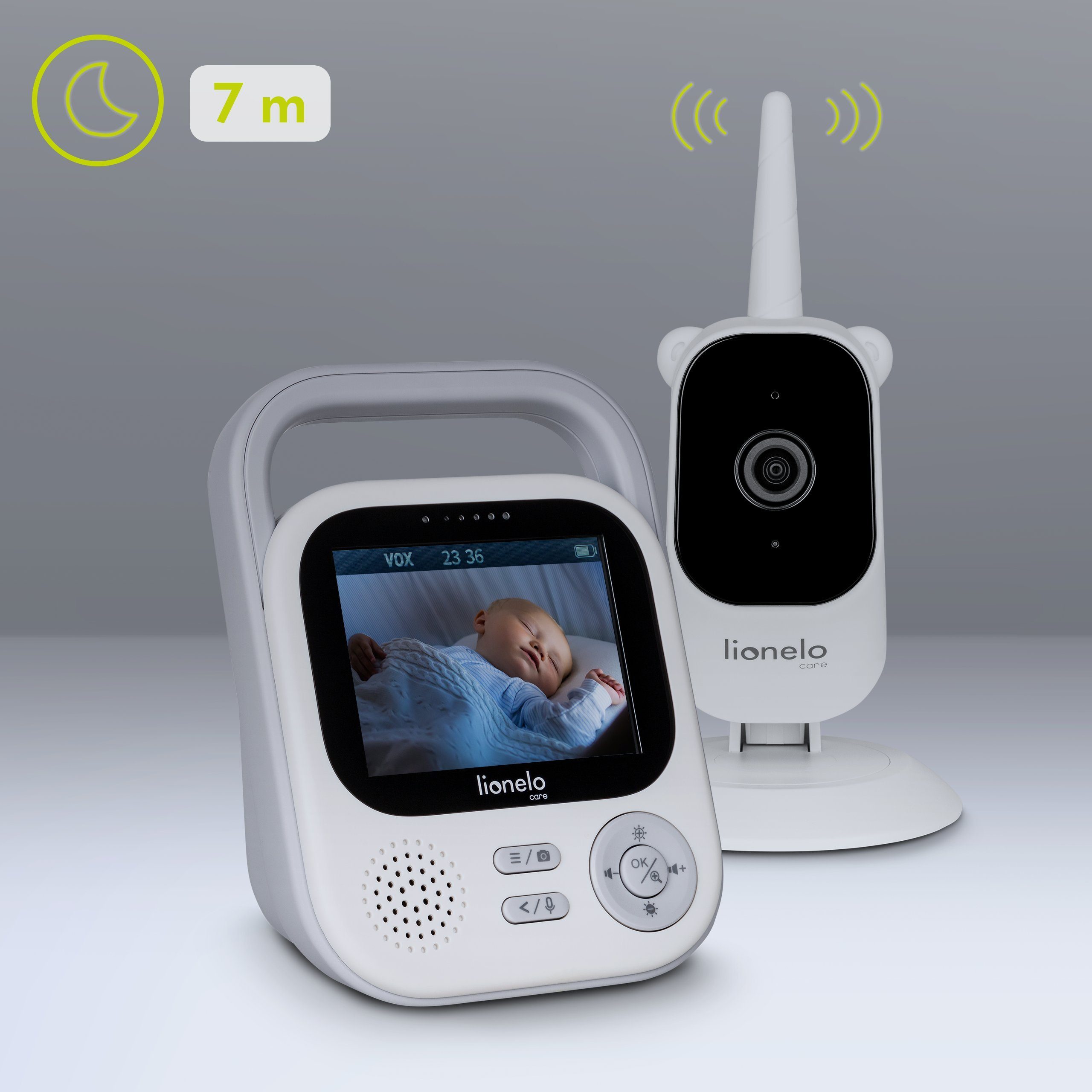 lionelo Video-Babyphone BABYLINE 3.2, 350m Set, 1920x1080p 2,8" Set, / 