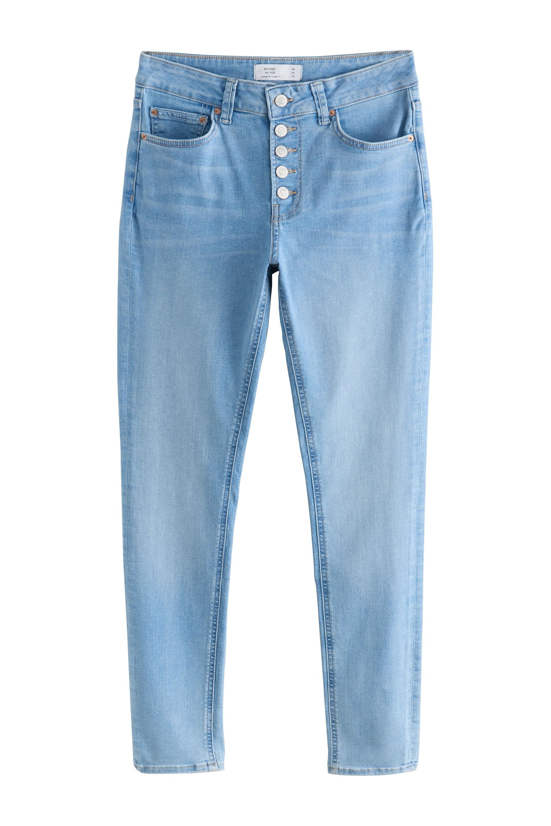 Next Skinny-fit-Jeans Skinny Fit Jeans mit Silberknopf vorne (1-tlg)