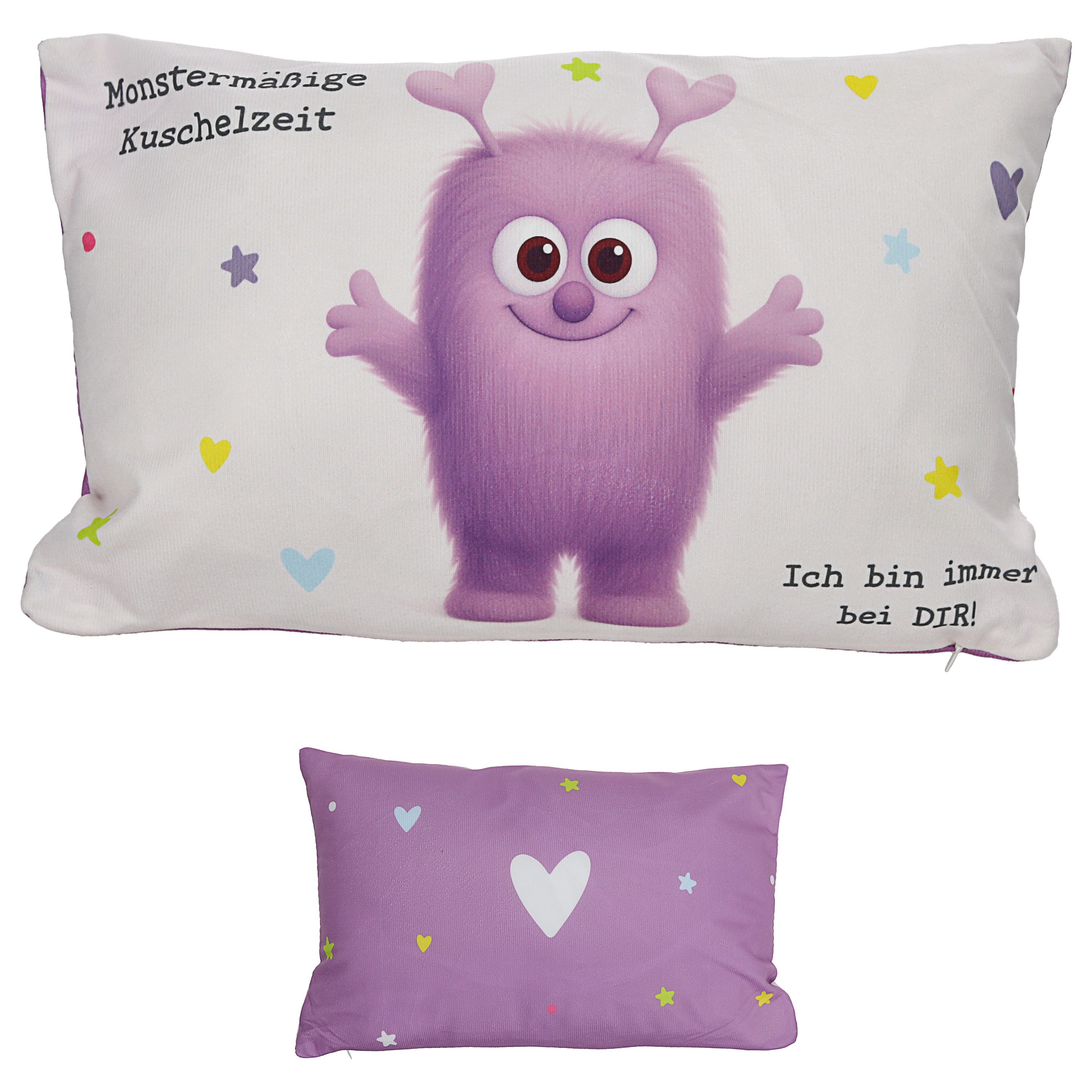 CEPEWA Dekokissen Kissen Mutmacher flieder 40x25cm Baumwolle PES 180g Reißverschluss