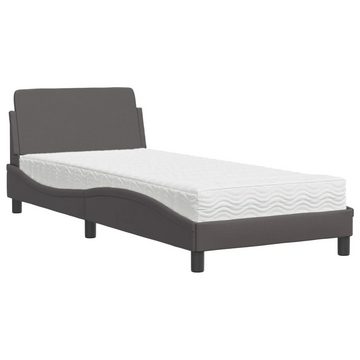 vidaXL Bett Bett mit Matratze Grau 80x200 cm Kunstleder