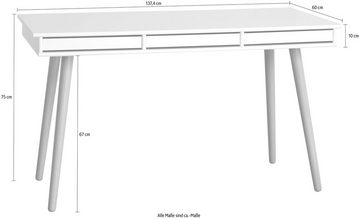 Hammel Furniture Schreibtisch Mistral Bürotisch, Arbeitstisch, Tisch, Computertisch, Holzbeinen, B: 137,4 cm, Designmöbel