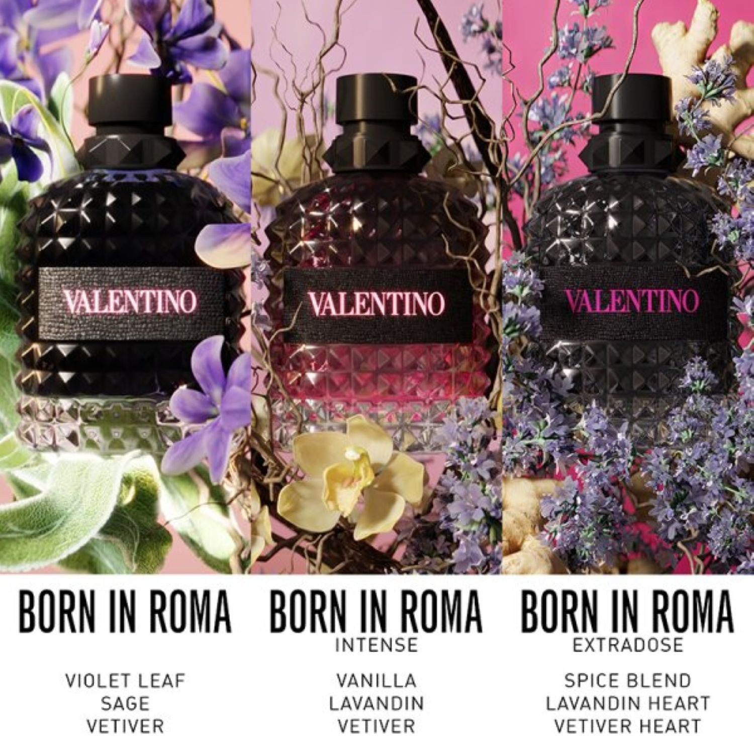 Valentino Extrait Parfum BORN IN ROMA UOMO Extradose, Glasflakon