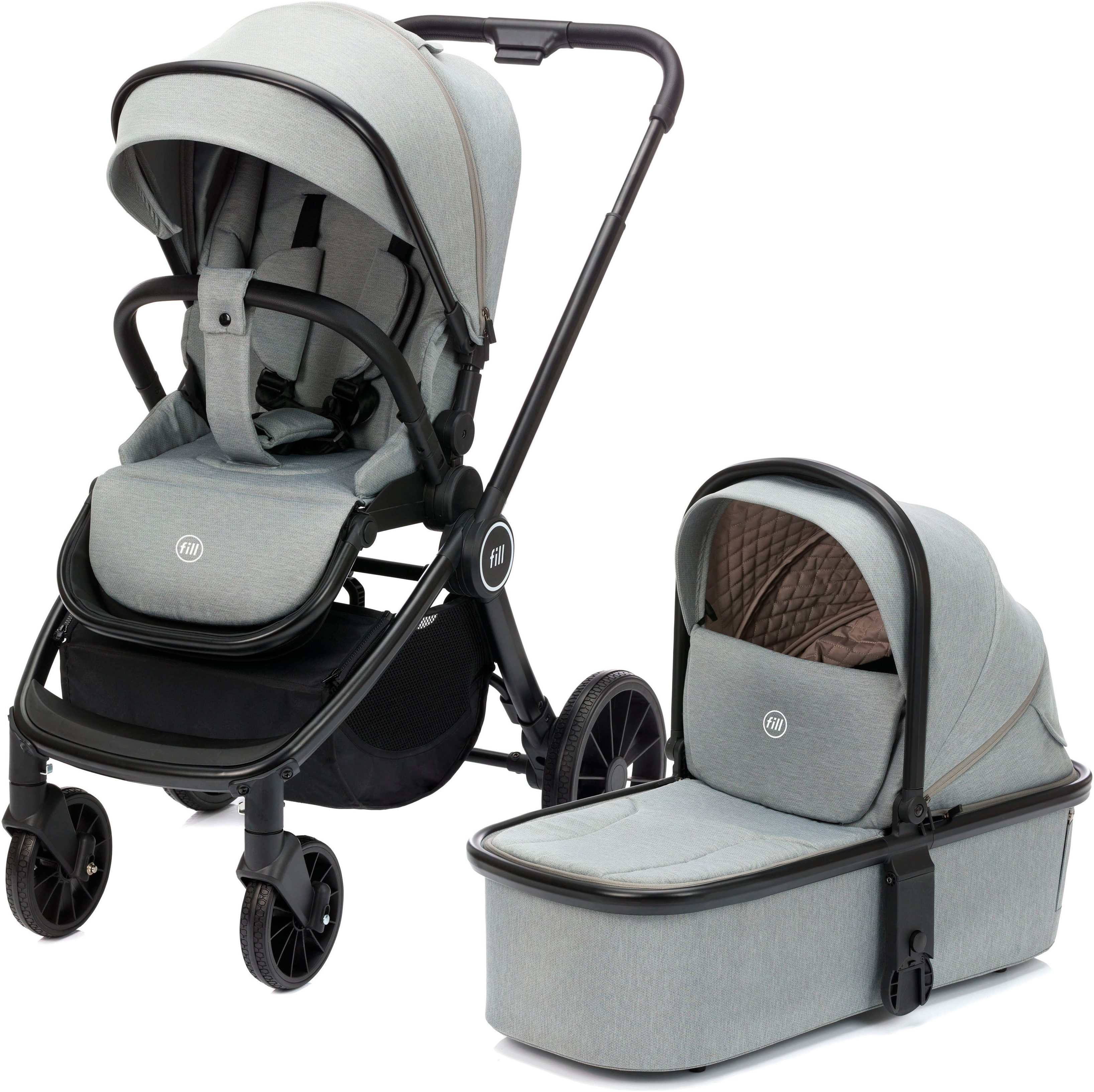 Fillikid Kombi-Kinderwagen Kinderwagenset Cougar, (Set), Mit verlngerbarem  Dach