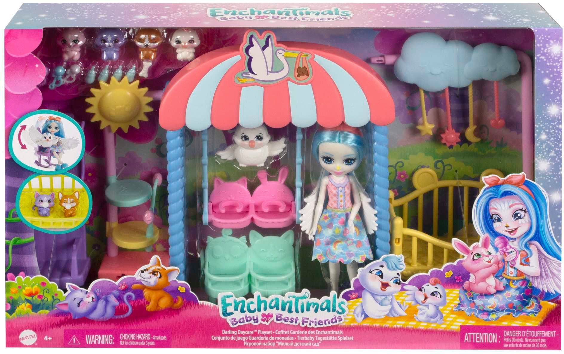 Enchantimals Minipuppe Enchantimals Tails Best Starley Tier-Kindergarten, Baby Friends, City Stork