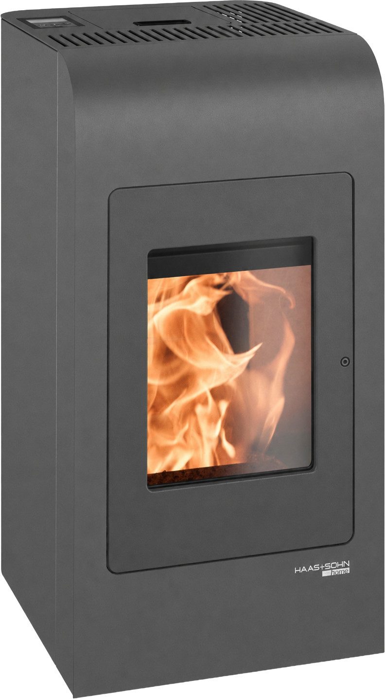 Haas + Sohn Pelletofen HSP 2 MOONLIGHT, Exklusiv, Lieferung bis ins Wohnzimmer, 8,6 kW, Zeitbrand, NEU in der Farbe Moonlight grau