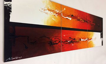 WandbilderXXL XXL-Wandbild Fire Fields 210 x 70 cm, Abstraktes Gemälde, handgemaltes Unikat