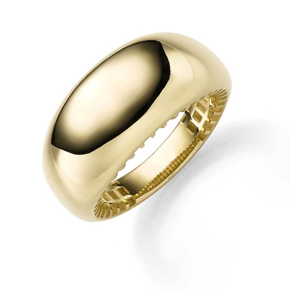 Schmuck Krone Goldring Ring mit Wölbung aus 585 Gelbgold glänzend, Gold 585
