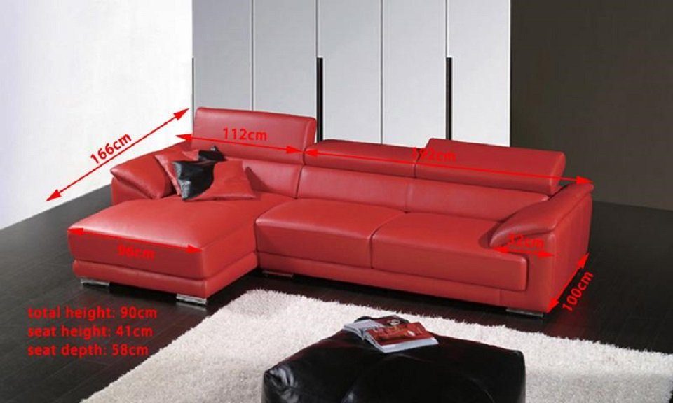 Form Wohnlandschaft, Ecksofa Eckcouch Polster Sofa Couch Made L in Ecke JVmoebel Europe Ecksofa