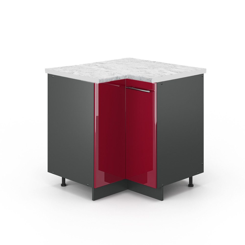 Vicco Eckunterschrank Fame-Line, Bordeaux Hochglanz/Anthrazit, 80.5 günstig online kaufen