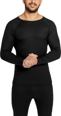 normani Thermounterhemd Herren Thermounterwäsche Langarm-Shirt Ivvavik Laufunterhemd Thermohemd Funktionsunterwäsche Skiunterhemd aus Quick-Dry Funktionsmaterial in Rippoptik mit Rundhals