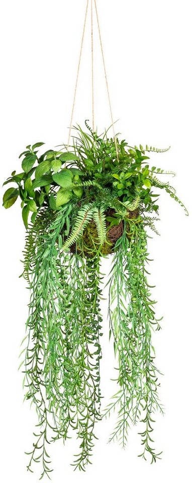 Künstliche Zimmerpflanze Dekokugel zum Hängen Grünpflanze, Creativ green, Höhe  80 cm