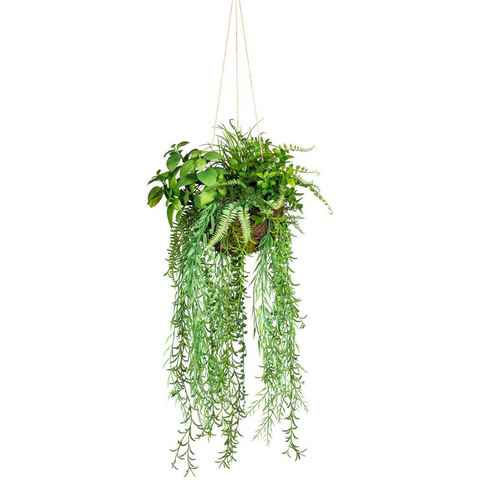 Künstliche Zimmerpflanze Dekokugel zum Hängen Grünpflanze, Creativ green, Höhe 80 cm