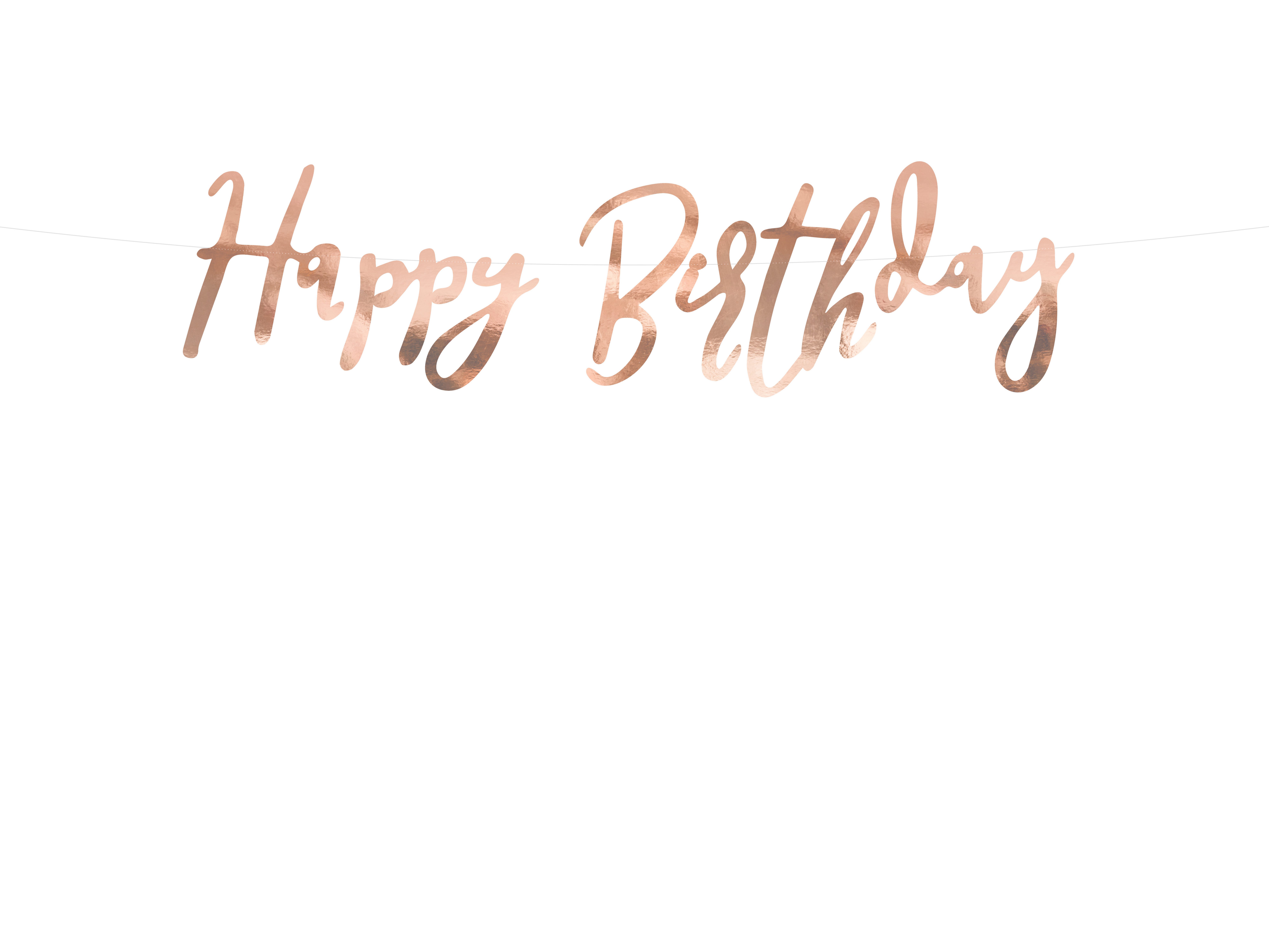 partydeco Hängedekoration Banner 'Happy Birthday' rosegold, 16.5x62cm