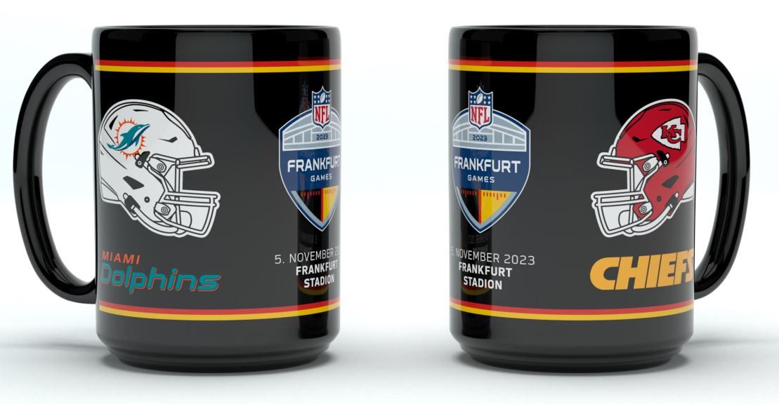 NFL Shield Becher Dolphins vs Chiefs Team Dueling Ceramic Mug(450ml), Keramik