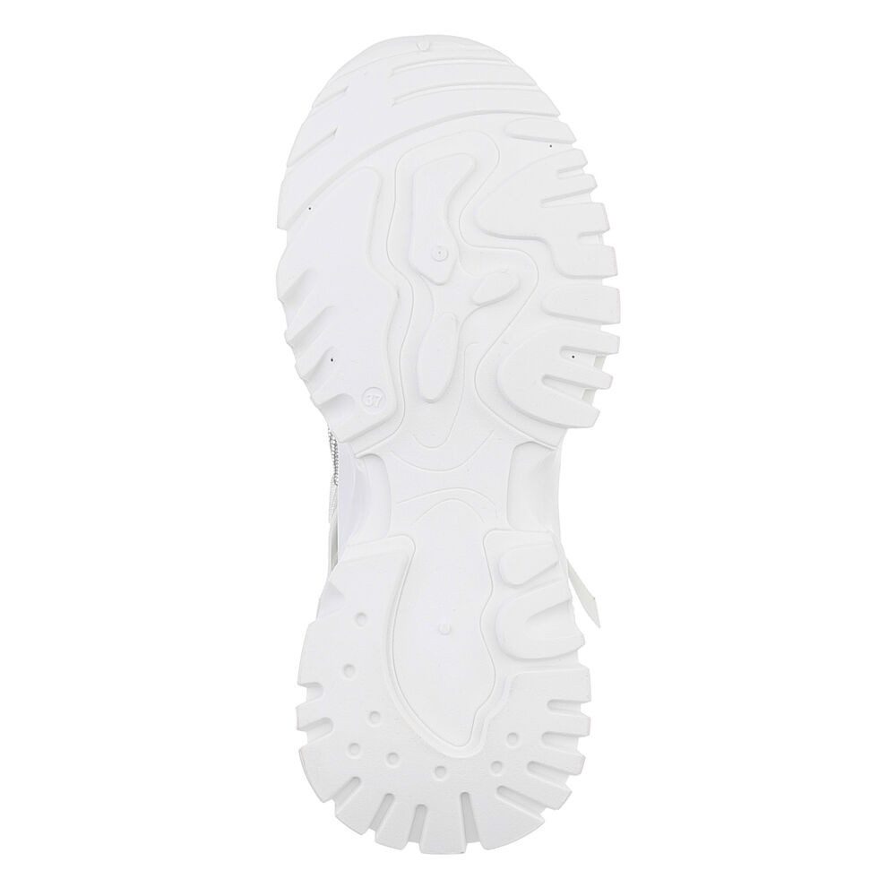 Ital-Design Damen Low-Top Freizeit Sneaker (87284011) Keilabsatz/Wedge Sneakers Low in Weiß