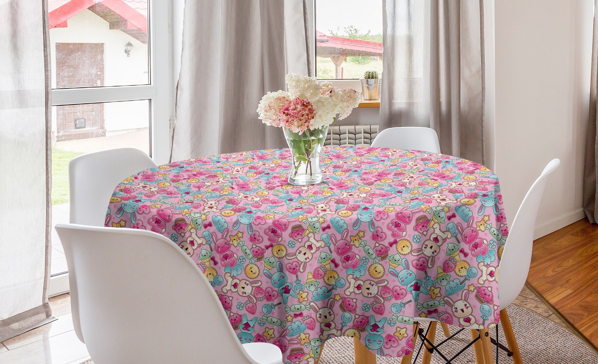 und Süßigkeit für Abdeckung Dekoration, Hasen Tischdecke Tischdecke Küche Kreis Esszimmer Baby Abakuhaus Kawaii