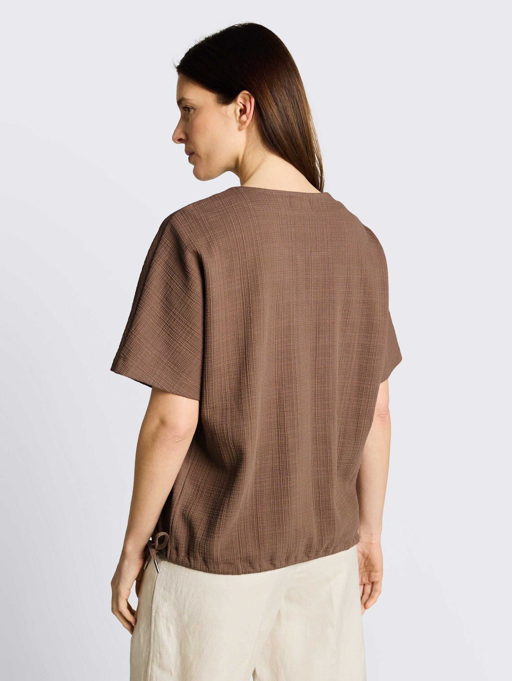 TOM TAILOR Sweatshirt Strick & Sweatshirts Jacquard Sweatshirt mit V-Ausschnitt