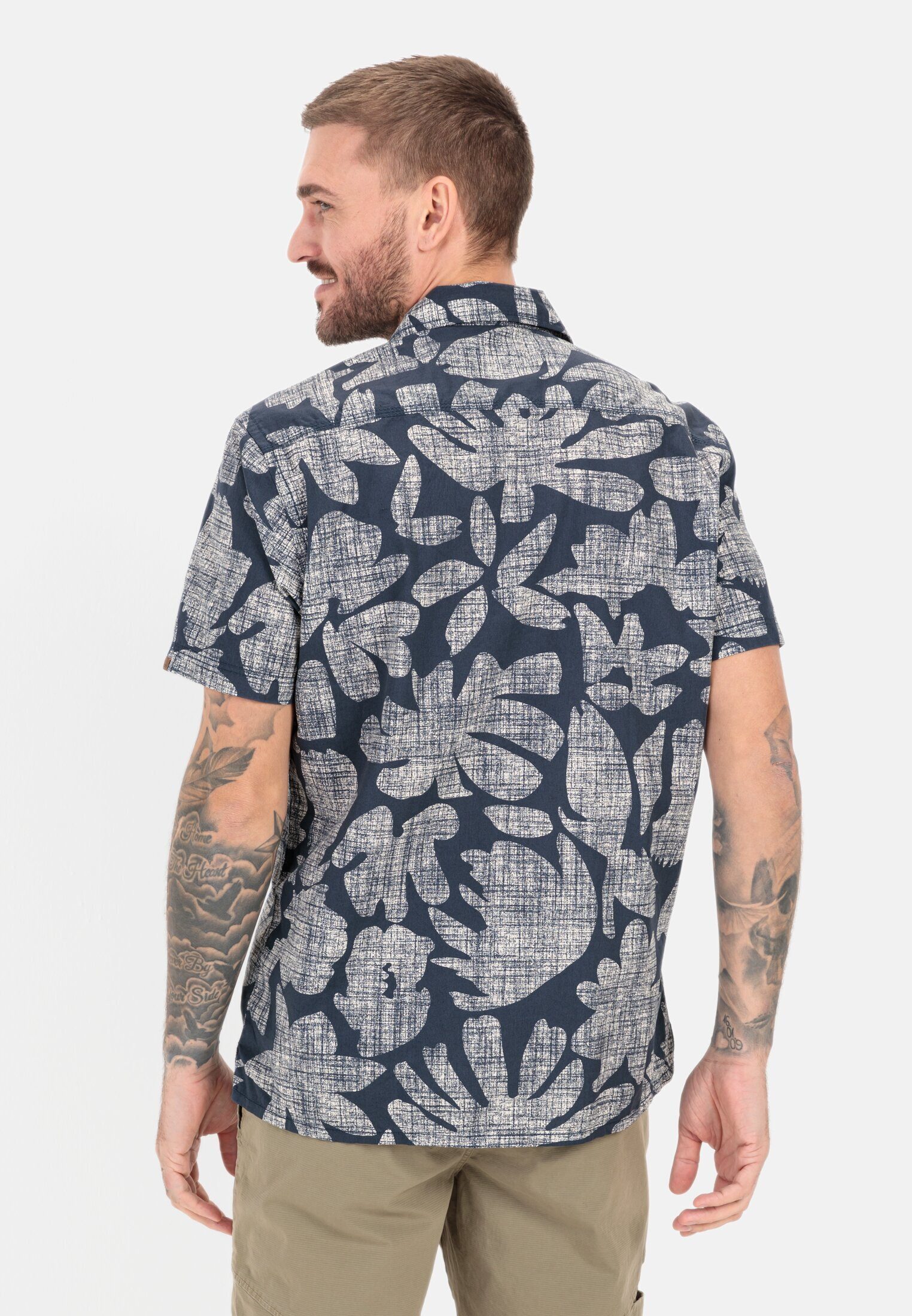 camel active Kurzarmhemd mit Allover-Print Resortkragen günstig online kaufen