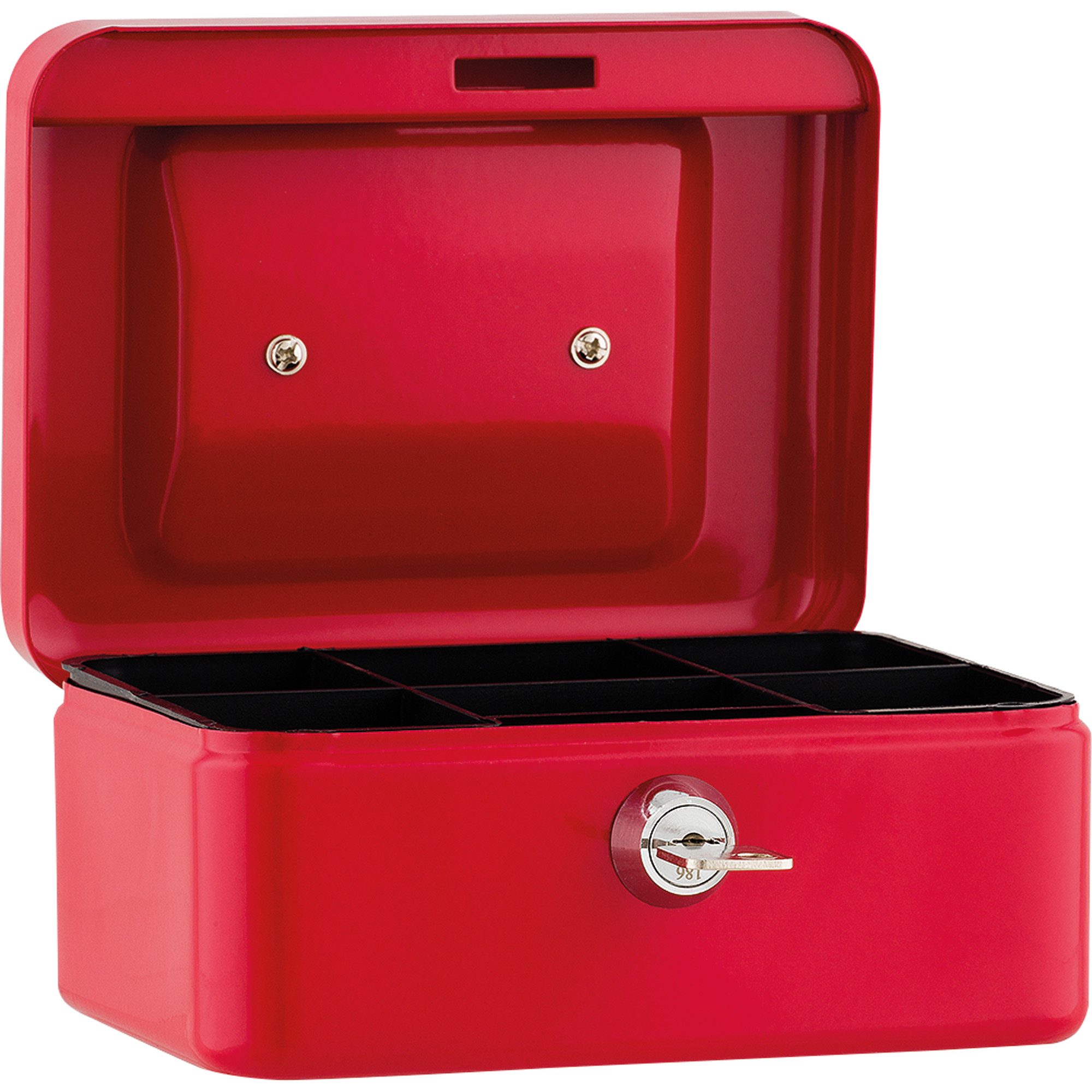 Soennecken Geldkassette Geldkassette 15,2x8x11,5cm 5 Fächer rot