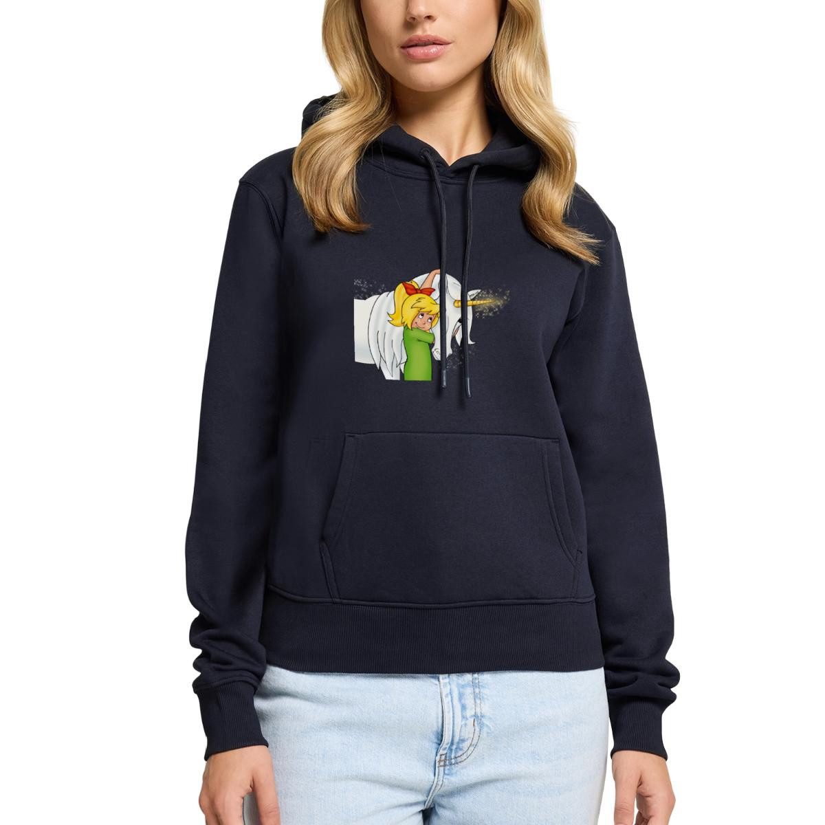 Spreadshirt Hoodie Bibi Blocksberg Mit Einhorn Goldhörnchen Damen Premium Hoodie (1-tlg)
