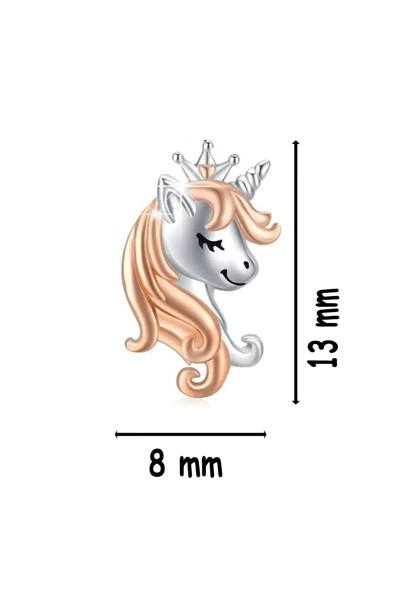 Limana Paar Ohrstecker Ohrringe 925 Silber rosegold Pferde Einhörner für Mädchen Damen Kinder (Schmuck Kinderschmuck Echtschmuck mit Dose), Geschenk Ostern Weihnachten Geburtstag Einschulung Schulanfang