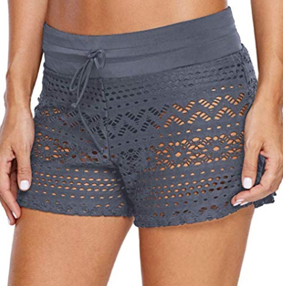 BADEKÖNIG Badeshorts Hotpants in Häkeloptik mit integrietem Badeslip mehr