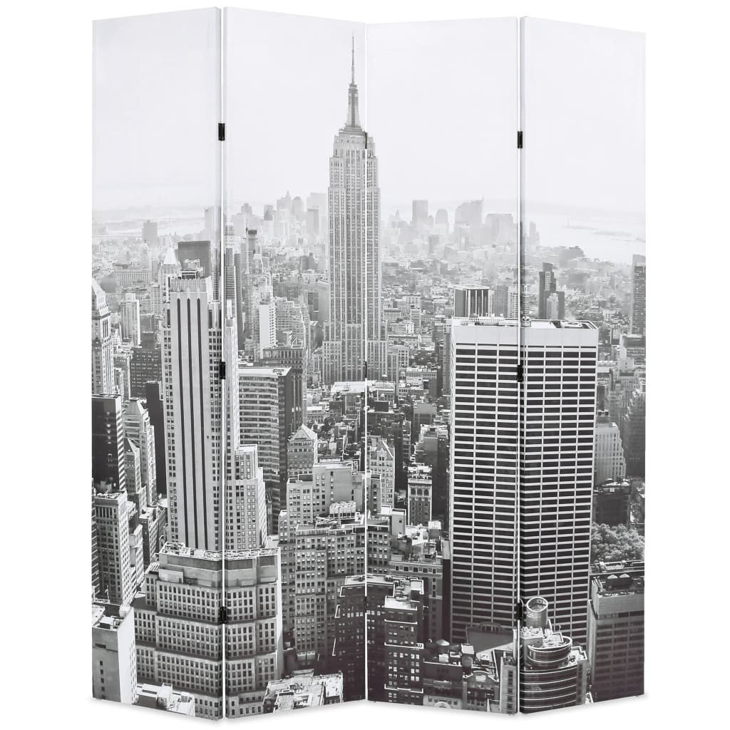 vidaXL Raumteiler Raumteiler klappbar 160 x 170 cm New York bei Tag Schwarz günstig online kaufen