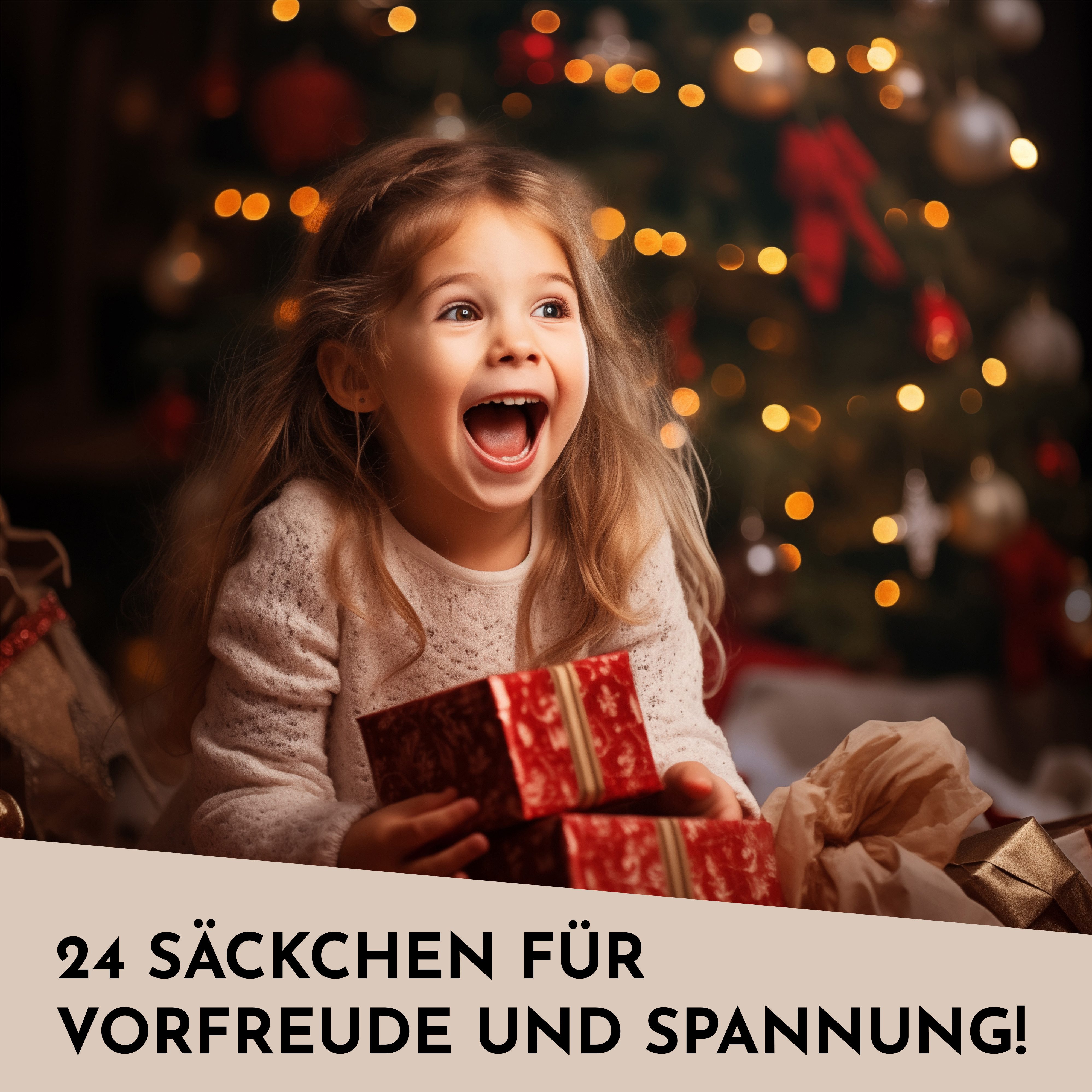 Nordstern befüllbarer Adventskalender 24 große Jutesäckchen mit Schnur und Klammern, DIY Weihnachtskalender Beutel für Kinder – Bild 2 von 5