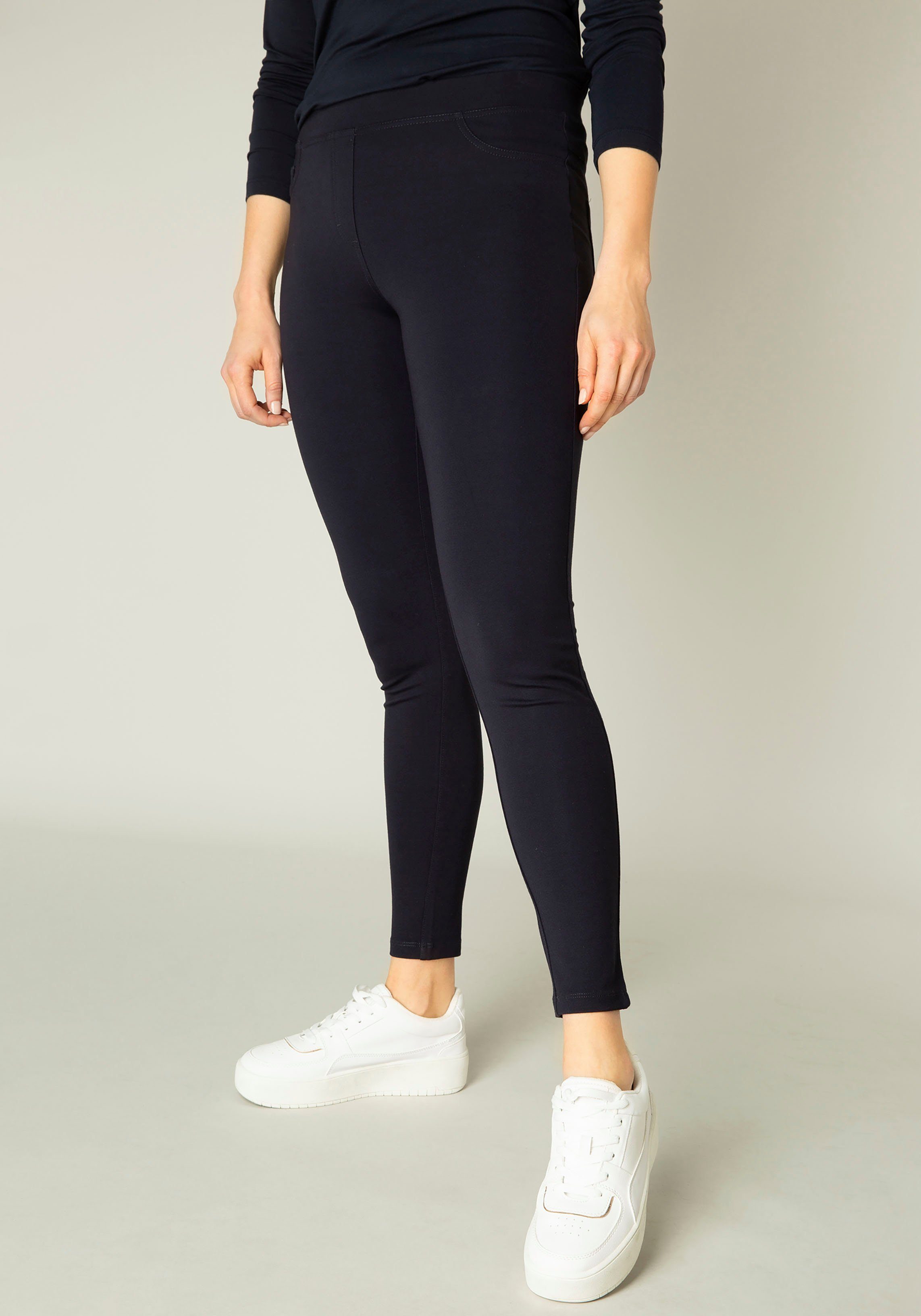 Base Level Jeggings Ornika Bequemes Material in Skinny-Fit-Optik navy dark blue