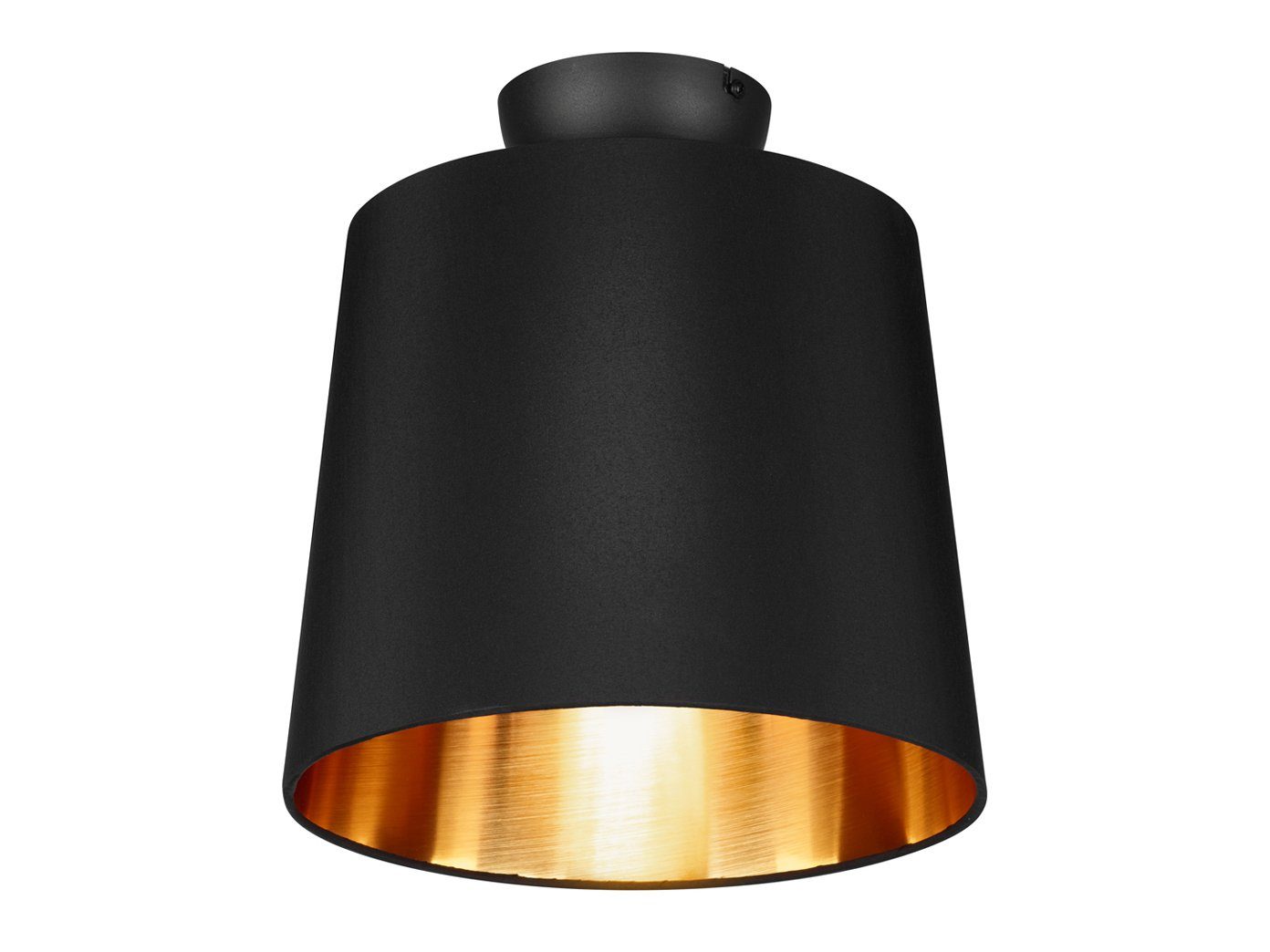 Leuchtmittel, ohne Schwarz Stoff-Lampe Design-klassiker für meineWunschleuchte Deckenleuchte, - Treppenhaus Gold einflammig