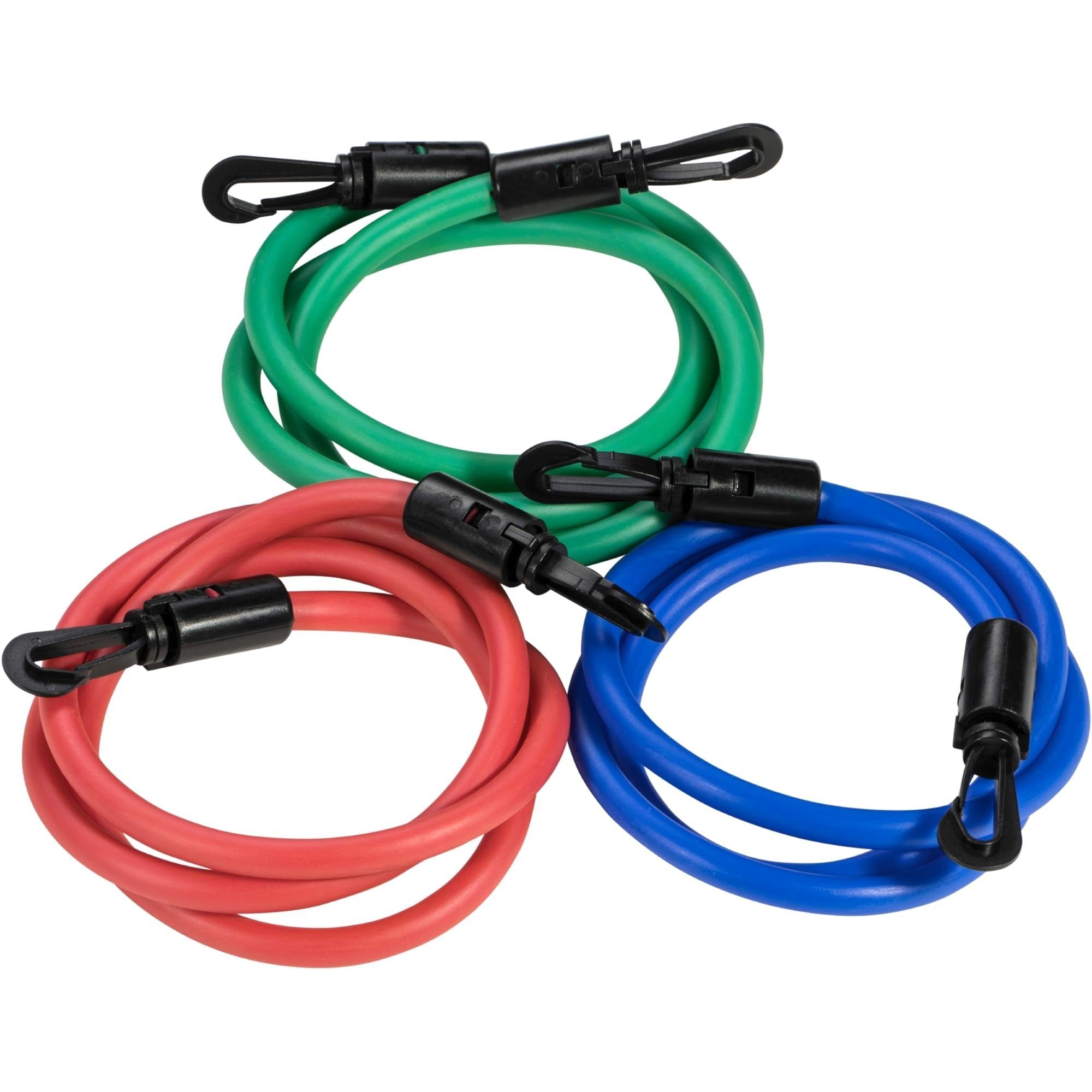 GORILLA SPORTS Expander Fitness Tube 3er Set inkl. Griffe und Tasche