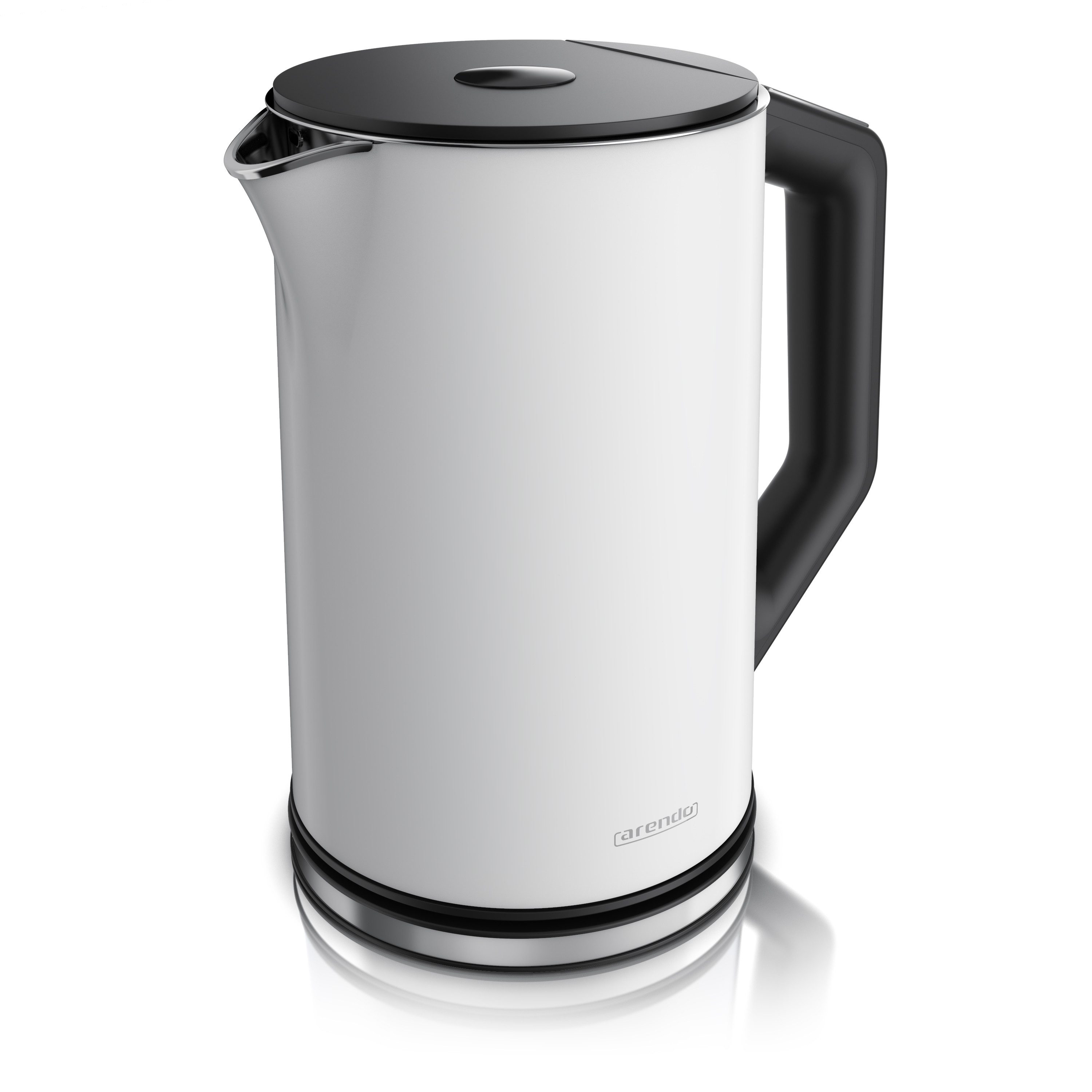 Arendo Wasserkocher aus Edelstahl, Temperatureinstellung 40°–100°C mit Anzeige, Doppelwand, 1,5 l, 2200 W, Teekocher mit Temperaturanzeige, in 5 °C-Schritten einstellbar