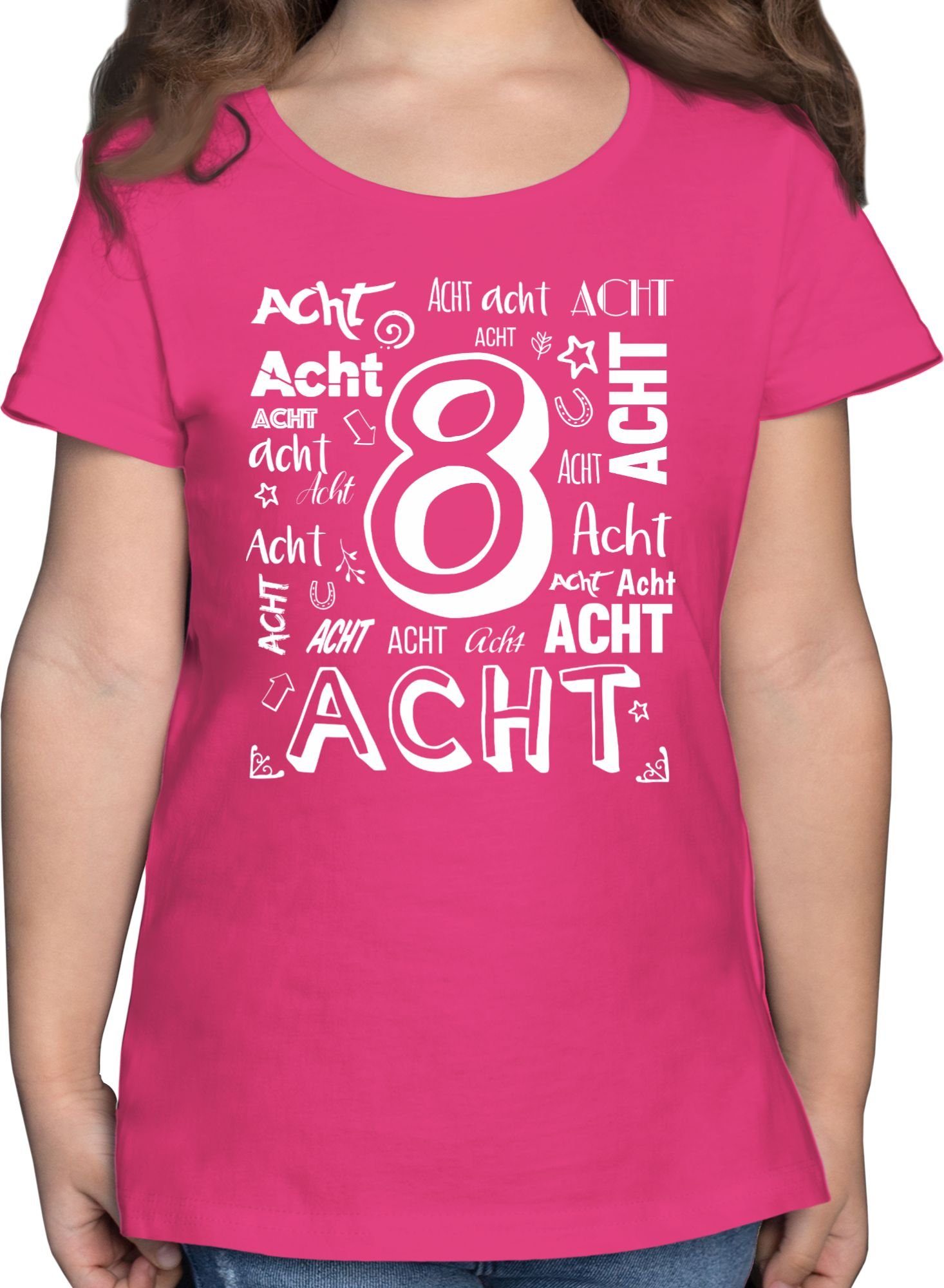 Shirtracer T-Shirt Achter Zahlen - 8. Geburtstag - Mädchen Kinder T-Shirt t  shirt 8 jahre mädchen - 8.geburtstag - kindershirt