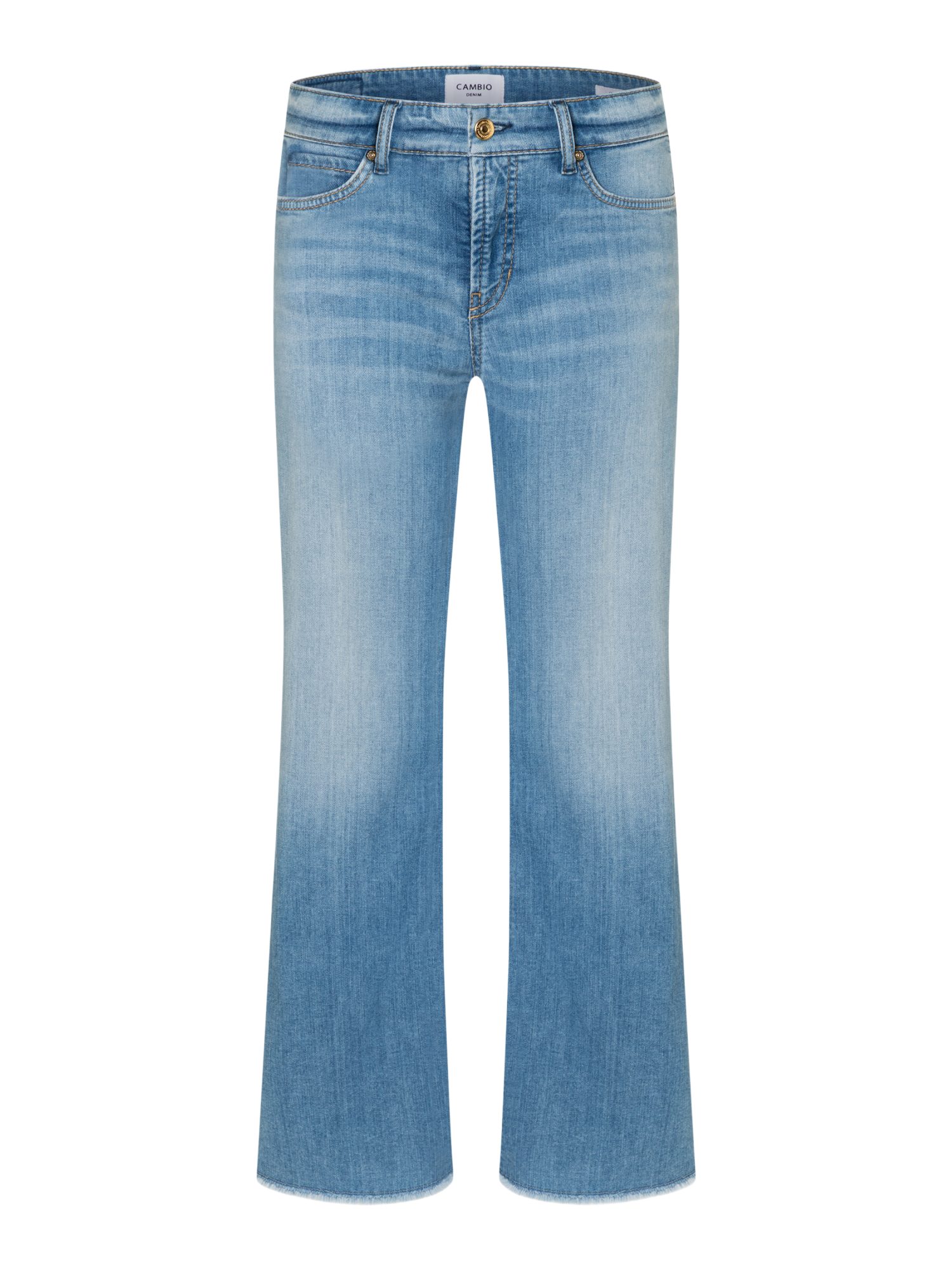 Cambio Stretch-Hose blau,Casual,Baumwolle,Unifarben,Flared Fit,Mittel