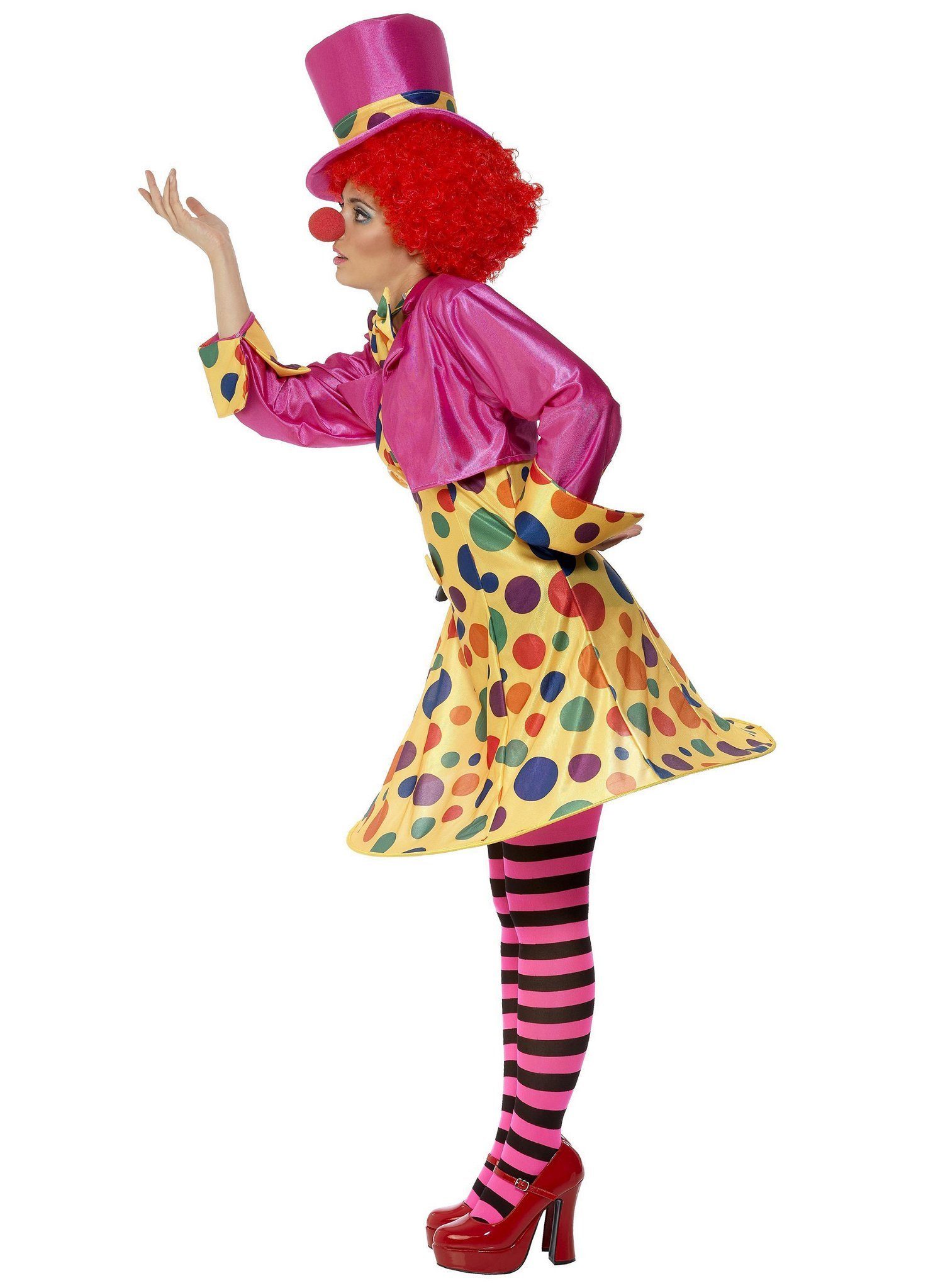 Smiffys Clown-Kostüm Clown Kostüm Kleid Karneval Faschingskostüm Damen, Dieses Clownskostüm ist voll auf den Punkt!