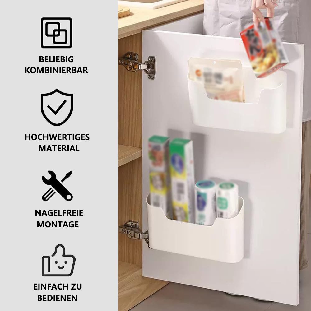 FOUORTUNATE-BEE Aufbewahrungsbox 2 Stück Selbstklebendes Schranktür Organizer (Wandmontierte Küchenschranktür Aufbewahrungsbox, 2 St) – Bild 4 von 5