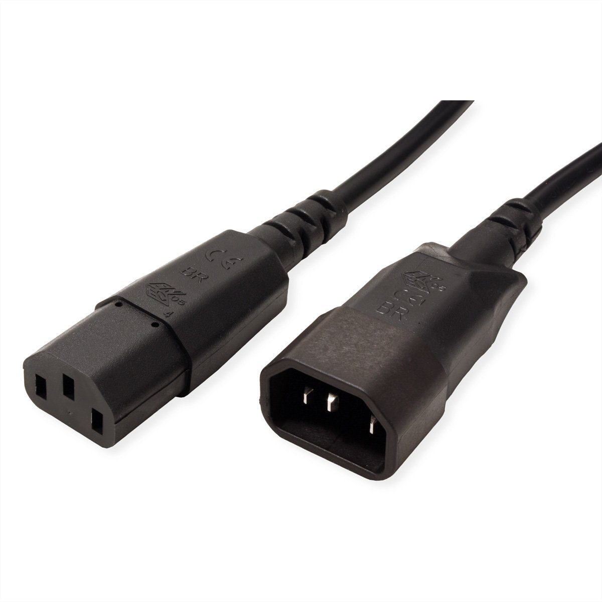 Kaltgeräte-Kabel 10A (250.0 IEC320 Männlich C14, 10A schwarz Bachmann (Stecker), (Buchse) C13, cm) Stromkabel, IEC320 Kaltgeräte, Weiblich 2,5m C13-C14 Kaltgeräte, IEC320