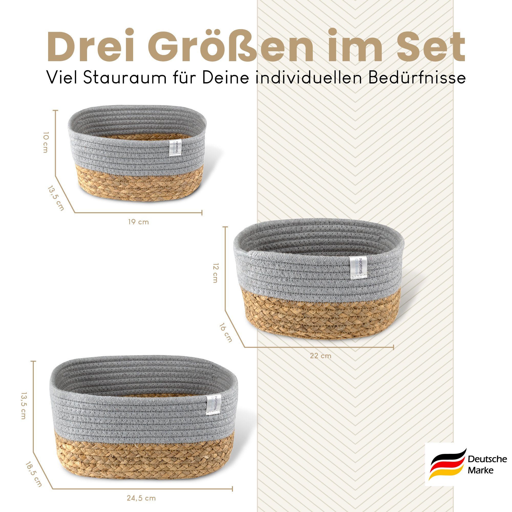 NORDIS DESIGN Aufbewahrungskorb Set "Alea" aus günstig online kaufen