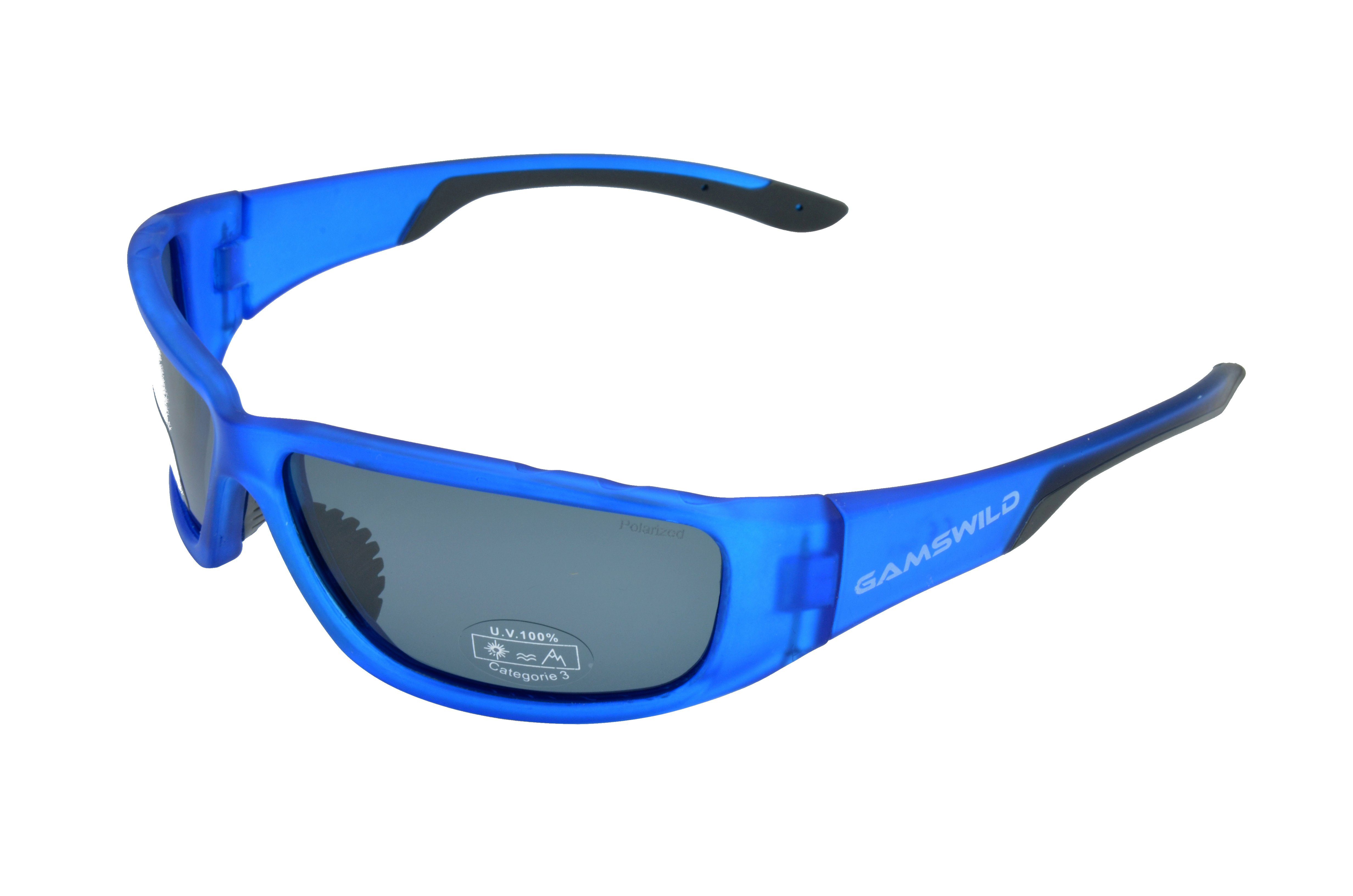 Gamswild Sonnenbrille WS9331 Sportbrille Damen Herren Fahrradbrille Skibrille Unisex polarisiert rot, grün, blau halbtransparente Fassung