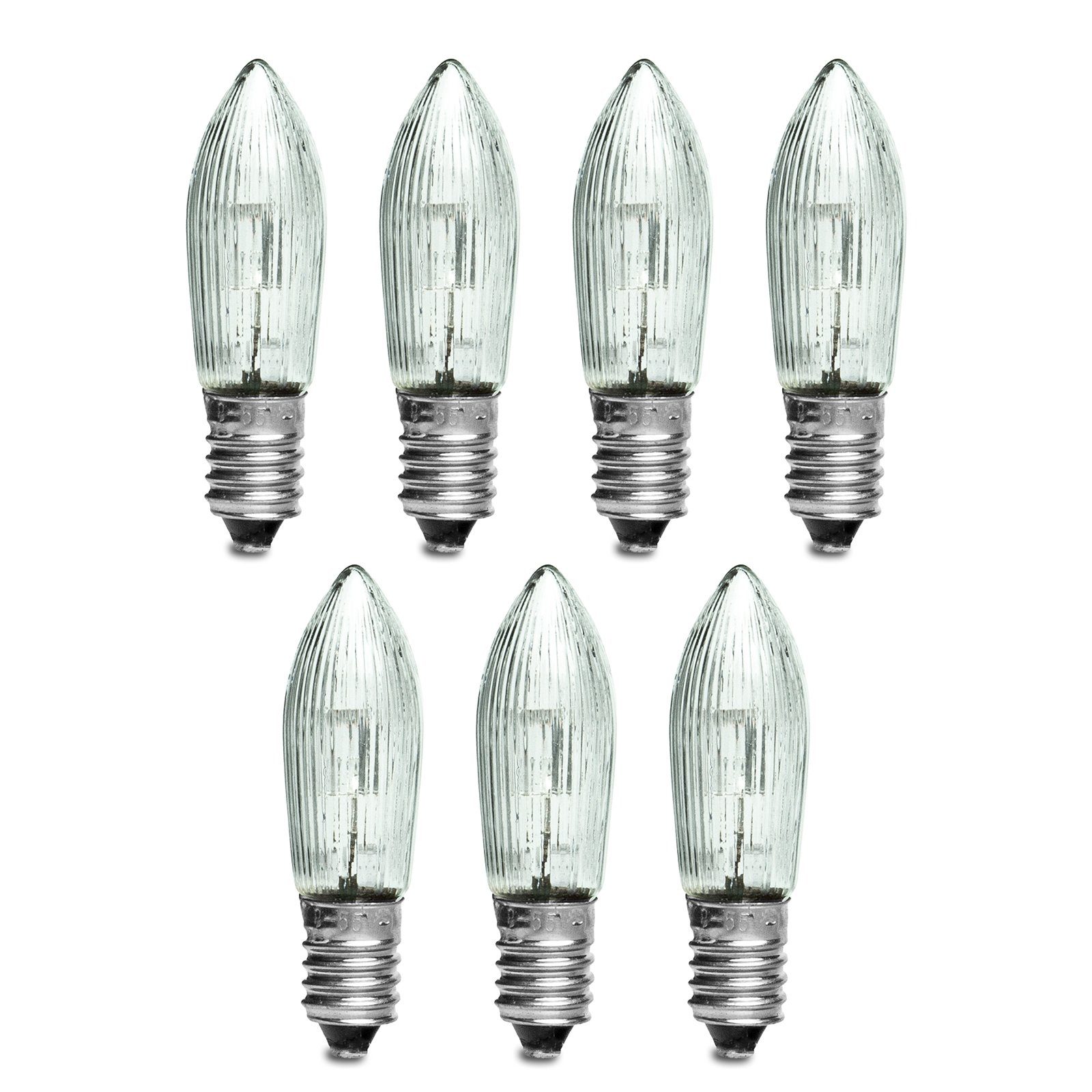 SIKORA Schwibbogen E7 LED Ersatzbirnen 10-55V 0,1W E10 7er Set